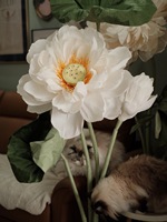 Décoration de magasin d'été intérieur de fleur de lotus élégante et simple de grande taille géante faite à la main avec du papier