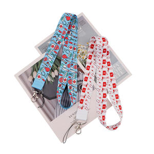 医師をテーマにした漫画電話ストラップ付きポリエステルワークIDバッジ & クリエイティブキーチェーンチェストカード-中国製 - Product Image 2