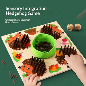 EDULAND OEM ODM Jouet Montessori en bois pour l'éducation précoce : Épingle de comptage hérisson pour l'<span class=keywords><strong>intégration</strong></span> sensorielle et l'apprentissage des <span class=keywords><strong>mathématiques</strong></span> pour enfants - Product Image 2