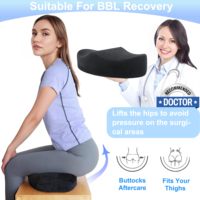 Coussin de rehaussement fessier en mousse à mémoire de forme brésilienne avec support dorsal – Ensemble de coussins confortables et fermes pour BBL