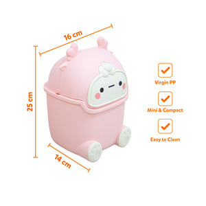 Mini Desktop Trash Can Compact Plastic PP Material Durable Cartoon Waste Bin for Home Use in Bedroom Bathroom <b>Kitchen</b> - Product Image 5