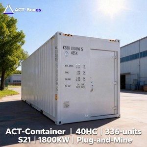 Container de Mineração ACT Asic 40HC com Design Compacto e Operação Silenciosa, 336 Unidades, 173ph/s, 1800kw, PDU Inteligente C13 C19 - Product Image 6