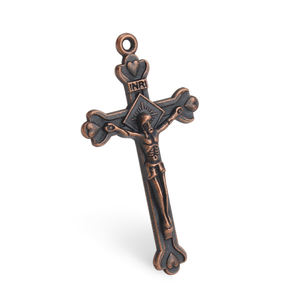 Gerusalemme religiosa per il rosario che fa il crocifisso cattolico d'argento antico 43*23mm - Product Image 5