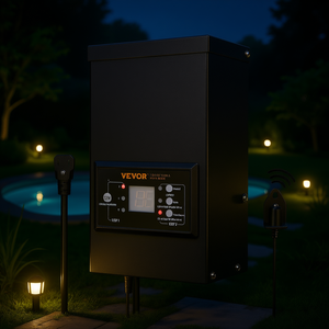 Transformateur extérieur basse tension Vevor 120V AC vers 12V AC 120W avec minuterie et capteur pour éclairage paysager de piscine - Product Image 2