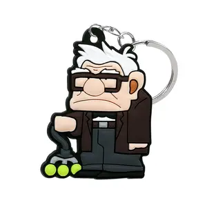 Free Samples Custom Anime Soft Rubber Keyring Make Rubber Keychain with Chain 2d and 3d Custom Your Own logo Keychains