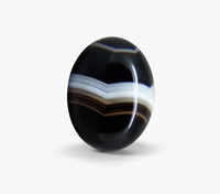 Cabochon ovale en agate noire naturelle de haute qualité, pierre polie pour la fabrication de bijoux, la décoration intérieure, la méditation et la pierre de méditation anti-stress