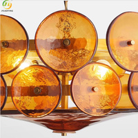 JYLIGHTING Luminaire suspendu vintage en verre rond, luminaire moderne créatif, grand lustre en verre rond