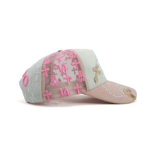 Casquettes de baseball non structurées en gros de haute qualité, 100% qualité G5, 5 panneaux, visière en daim, logo Stain <span class=keywords><strong>Link</strong></span> 14, Gorra - Product Image 5