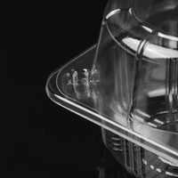 Tarte aux oeufs petit gâteau boîte d'emballage en plastique transparent récipient alimentaire jetable en plastique 2 compartiments MJ310 MJ133