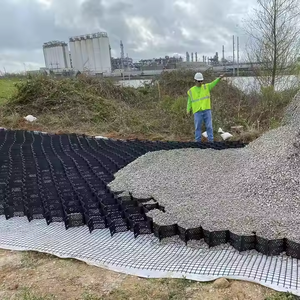 قرص العسل عالي الكثافة ناعم ومثقب ، أسود HDPE <span class=keywords><strong>Geocell</strong></span> لتثبيت قاعدة الطريق - Product Image 5