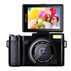 Câmera digital de vlogging de 2.7k hd, câmera compacta de 30mp, filmadora de autofoco para fotografia