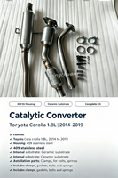 Meilleur rapport qualité-prix, convertisseur catalytique Euro2 Euro4 pour Toyota Corolla 2014 2019 1.8L, tuyau d'échappement