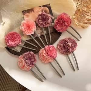 Horquilla en forma <span class=keywords><strong>de</strong></span> U con flores nuevas 2024, elegante palo para el pelo con flores, tocado Vintage para mujeres y niñas, horquillas para el cabello, accesorios para el cabello - Product Image 3
