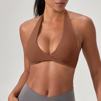 Été Nouvelle Arrivée Femmes Sexy Col V Profond Léger Fitness Exercise Yoga Bra High Support Elastic Dance and Sports Yoga Bra