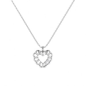 Colliers pendentifs en forme de cœur en argent S925 plaqué or 18 carats rhodié Dylam High Jewelry avec zircone 5A pour les cadeaux de Noël - Product Image 1