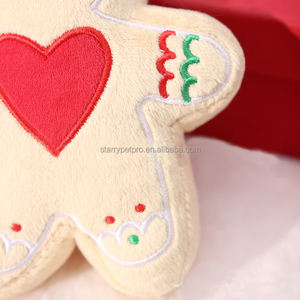 Pacchetto di natale 2024 Pet Comfort morbido cigolante Chew giocattoli di peluche cane orso di zenzero pupazzo di neve albero di natale - Product Image 6