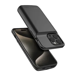 充电手机外壳5000毫安时可充电扩展便携式电池电源组外壳，适用于iPhone 15、15 Plus、15 Pro Max电池外壳
