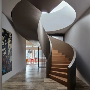 <span class=keywords><strong>Escalier</strong></span> <span class=keywords><strong>en</strong></span> <span class=keywords><strong>colimaçon</strong></span> incurvé <span class=keywords><strong>en</strong></span> acier à double poutre, personnalisé, pour intérieur, à prix avantageux - Product Image 1