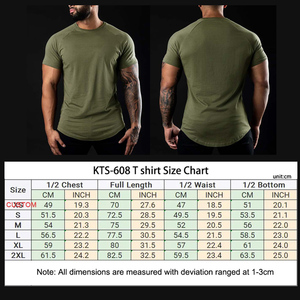 Maglietta da ginnastica da uomo in cotone Anti-sudore di alta qualità t-Shirt in cotone 95% per corsa Slim Fit da uomo t-Shirt a compressione - Product Image 2