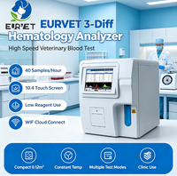 Analyseur d'hématologie vétérinaire EUR VET, analyseur de différenciation des globules blancs en 3 parties pour clinique vétérinaire avec 20 paramètres et 3 histogrammes