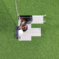 Set Cermin Golf SwingPerefect Golf Steel Golf Putting Mirror Bentuk-T & Cermin Bahu dengan Ukiran Laser, Alat Bantu Latihan Putting Dua Sisi