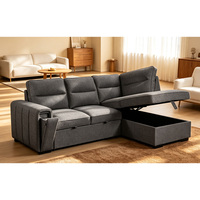 Canapé-lit d'angle en L avec rangement, style chinois, noir et or, ensemble de canapés modulaires pour salon, mobilier de salon