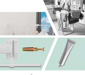 Séchoir à linge mural pliable 3 voies extensible pour la lessive et la salle de bain, gain de place, vente en gros - Product Image 4