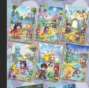 DL Pokemond X Rune Battle Artboard Shikishi, Lámina Decorativa de Pared de Edición Limitada con Lámina Dorada, Juego de Cartas Coleccionable, Juego de Mesa, Regalo de <span class=keywords><strong>Anime</strong></span> - Product Image 5