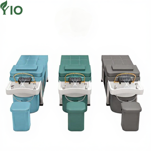 Cojín <span class=keywords><strong>de</strong></span> PU y almohada, estación <span class=keywords><strong>de</strong></span> champú reclinable para salones <span class=keywords><strong>de</strong></span> belleza, hoteles, gimnasios y hospitales, lavabo negro, uso versátil - Product Image 1