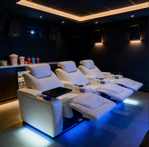 Meubles <span class=keywords><strong>3</strong></span> <span class=keywords><strong>places</strong></span> Ensemble de canapés Smart <span class=keywords><strong>Home</strong></span> Cinema Porte-gobelet <span class=keywords><strong>Canapé</strong></span> inclinable électrique <span class=keywords><strong>Canapé</strong></span> de luxe en cuir véritable blanc pour <span class=keywords><strong>cinéma</strong></span> maison - Product Image 2