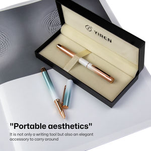 YIREN - Pluma Estilográfica Metálica con Degradado de Color, <span class=keywords><strong>Precio</strong></span> de Fábrica, Borrable, Personalizable, <span class=keywords><strong>Recargable</strong></span>, para Escribir - Product Image 2