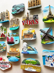 Autocollant 3D Stéréo pour Réfrigérateur, Style Moderne, Souvenirs de Voyage Urbains et Européens, Matériau en Résine, Nouvelles Idées - Product Image 2
