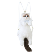 Sac à dos en peluche pour chat Pet Century, sac à dos double épaule de simulation, jouet en forme de poupée, rembourré en coton PP, cadeau d'anniversaire, vente en gros, trois couleurs
