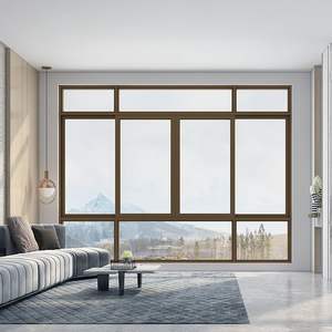 Ventana de marco de vidrio deslizante de aluminio con marco triple moderno grande residencial con mosquitera de acero inoxidable - Product Image 1