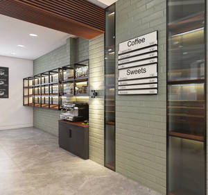 Diseño Interior Moderno para Cafetería y Panadería, Muebles Personalizados para Exhibición de Pan y Pastelería, Madera de Nogal y Metal Negro, Equipamiento Completo para Panadería - Product Image 6