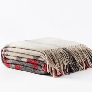 Pure New Zealand wool stripe design throw fluffy shawl winter knit blanket heavy wool blankets wool throw woven blanket