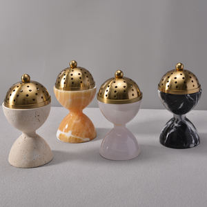 Toptan dekoratif Bakhoor lüks brülör bej mermer yeşim tütsü brülör Bakhoor - Product Image 6