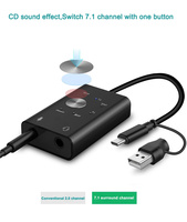 NUEVA Tarjeta de Sonido Externa USB 2.0 Tipo-C a Conector de 3.5mm, Adaptador de Micrófono y Auriculares para Mac Linux, Tarjeta de Audio USB