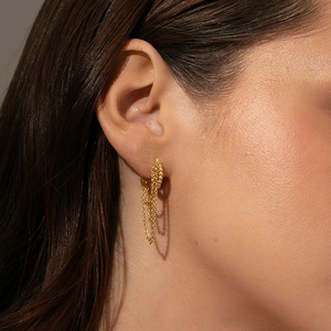 Pendientes de Plata de Ley 925 con Circonitas, Diseño de Doble Cadena y Borlas, para Mujer - Product Image 6