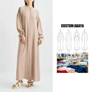 Custom Groothandel 2024 Nieuwe Ontwerpen Oem Luxueus Aobe Abaya Vrouwen Moslim Jurk Dubai 2024 Islamitische Bescheiden Kleding Voor Dames