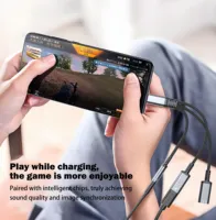 USB C à 3.5mm Double Type C Aux Splitter Chargeur Adaptateur PD 60W Charge 3 1 60W Chargeur Jack Dongle Cordon avec Sortie DC