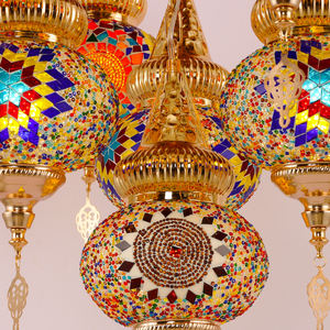 Lámpara de Araña de Mosaico Hecha a Mano de Estilo Turco y Bohemio de Zhelanpu para Decoración de Hoteles, Salas de Estar y Villas - Product Image 6