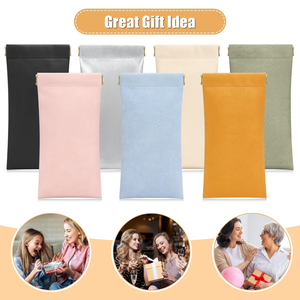 Étui de rangement portable en cuir PU personnalisé pour lunettes de soleil, pochette à fermeture automatique pour lunettes, vente en gros - Product Image 3