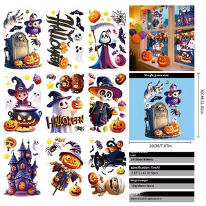 Autocollants décoratifs créatifs d'Halloween personnalisés Citrouille Statique pour fenêtre Décoration de fenêtre Déguisements de fantômes Autocollants pour vitres - Product Image 4
