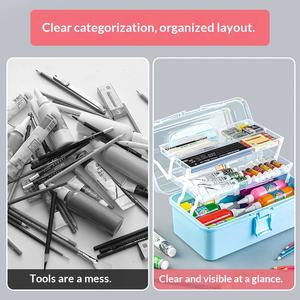ハンドルとスナップロック付きの多層透明収納ボックス - 耐久性のあるPPプラスチック、オフィス、化粧品、ジュエリー、工芸品の整理に - Product Image 5