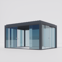 Venta directa de fábrica, toldo de pérgola de aleación de aluminio para jardín, Patio, pérgola hecha a medida con puerta de vidrio