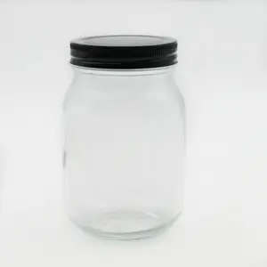 China Glass Jar Supplier Wholesale Wide Mouth Mason Jars 8 oz 16 oz Glass Jar with Lid