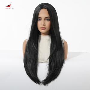 Perruque en dentelle frontale synthétique HQ Mixed Proc Discount, cheveux synthétiques résistants à la chaleur, dentelle suisse HD, sans colle - Product Image 1