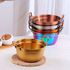 Hàn Quốc Ramen Nồi Ngoài Trời Cắm Trại Nồi Ngay Lập Tức Noodle Hải Sản Kho Nấu Ăn Đồ Nấu Nướng Chảo Thép Không Gỉ Súp Đặt Ramen Nồi Súp - Product Image 4