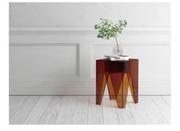 Table d'appoint en acrylique personnalisée, marron, géométrique, moderne, pour salon, hôtel, chambre, bureau, maison